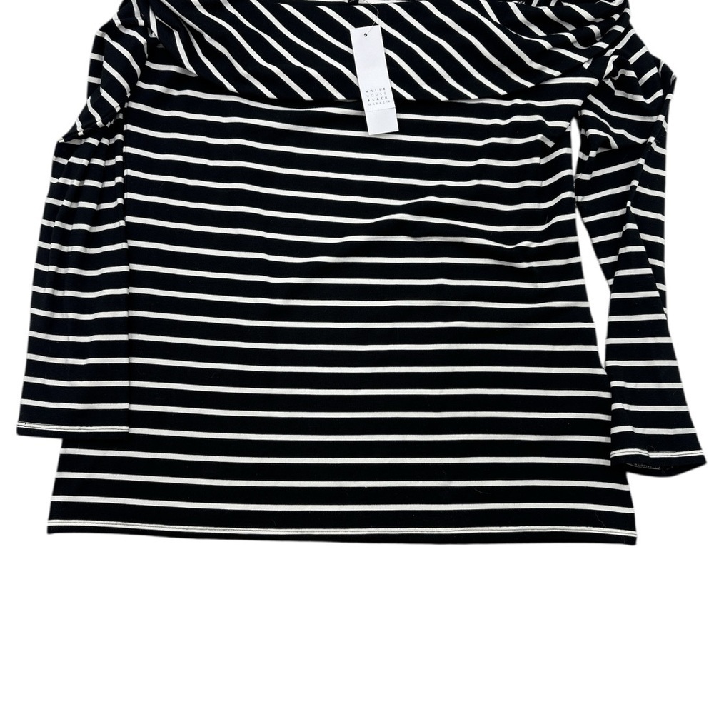 White House Black Market Off-the-Shoulder Striped Top Sz M NWT - Picture 2 of 3